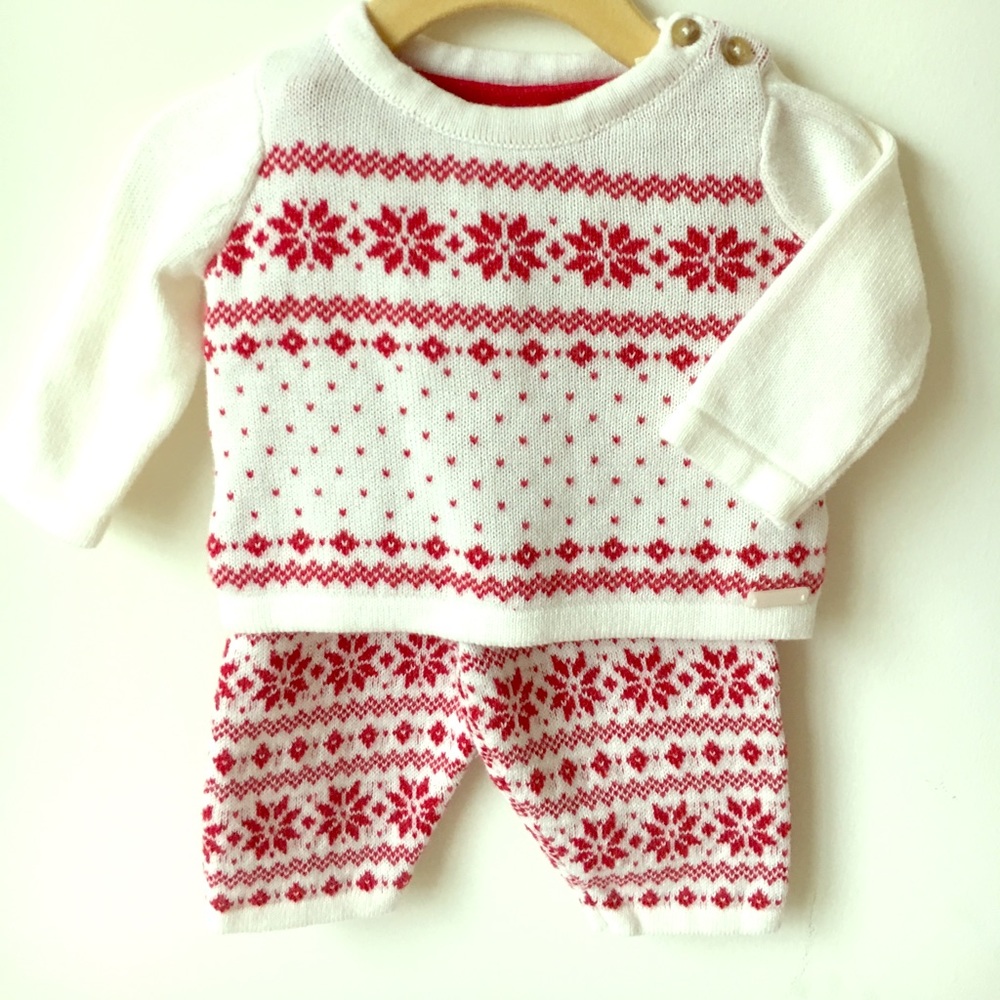 Holiday Janie and Jack knit 0-3 months outfit New