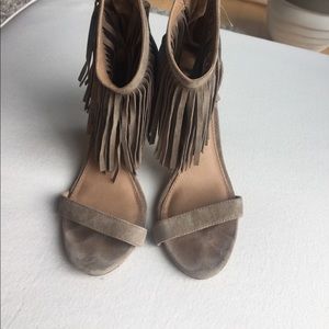 Gray Suede Fringe Heels, Steve Madden Gray Suede Fringe Heels, Steve Madden