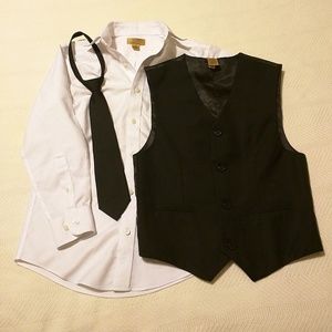 Boys Vest, button down shirt & Tie
