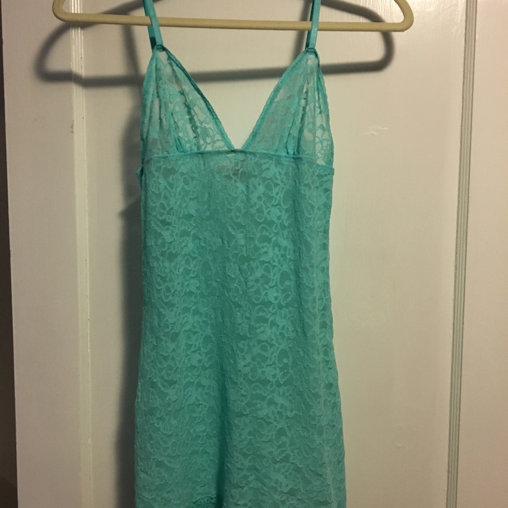 Victoria Secret Slip Lace Aqua Medium