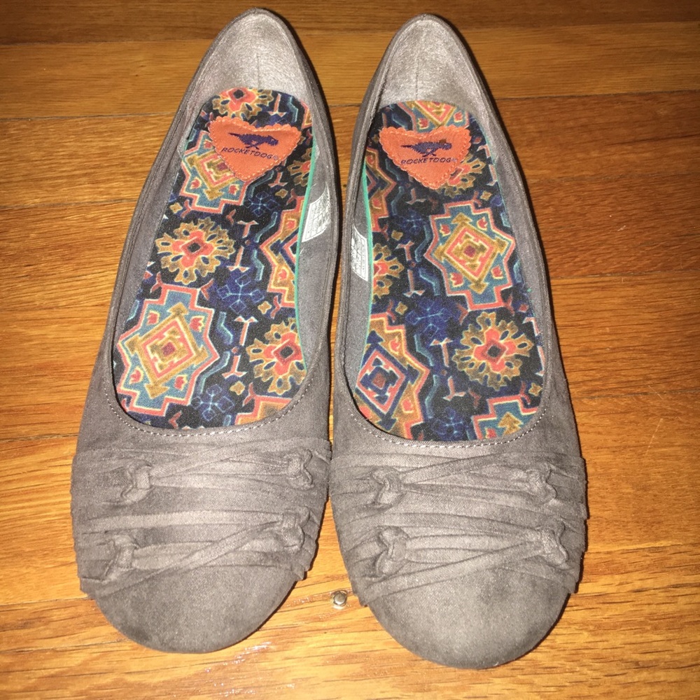 Rocket Dog Grey suede ballet flats