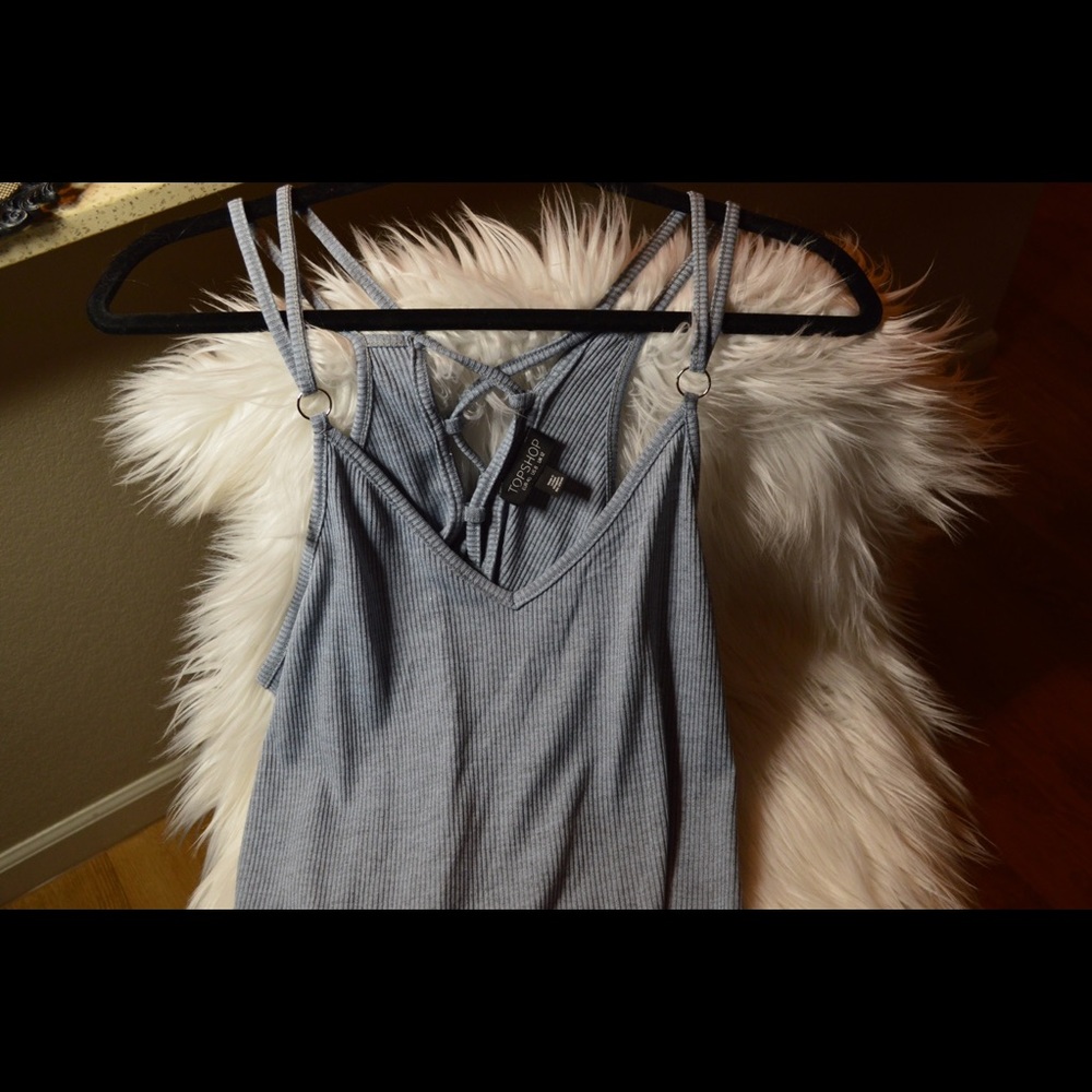 TOPSHOP NWOT Grey Strappy Summer Dress 👗☀️