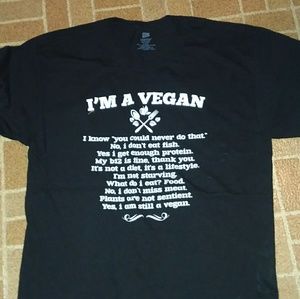 I'M A VEGAN T-SHIRT SIZE LARGE MAKE OFFER I'M A VEGAN T-SHIRT SIZE LARGE MAKE OFFER