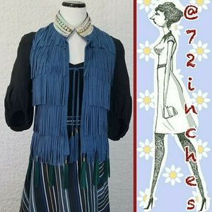 V Cristina Fringed Faux Suede Vest V Cristina Fringed Faux Suede Vest