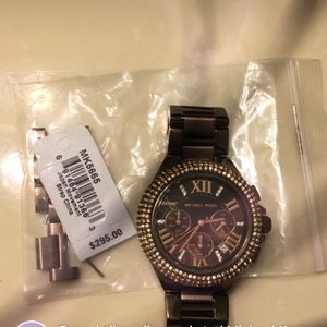 MK metallic brown watch