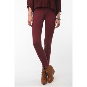 BDG SIZE 26 high rise cigarette ankle red jeans