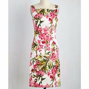 Hearts and Roses Pink Green Floral Sheath Dress Hearts and Roses Pink Green Floral Sheath Dress