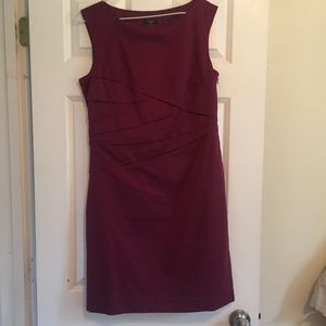ANN TAYLOR formal business burgundy dress