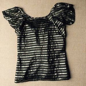 Britt Ryan 100% Silk Metallic Tie back Blouse Britt Ryan 100% Silk Metallic Tie back Blouse