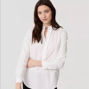 Loft ruffle Henley shirt Loft ruffle Henley shirt