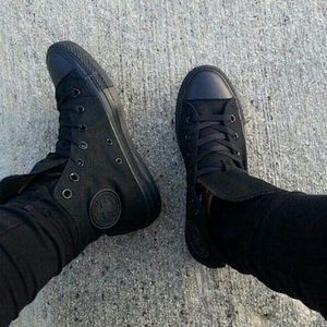 all black converse size women's 8