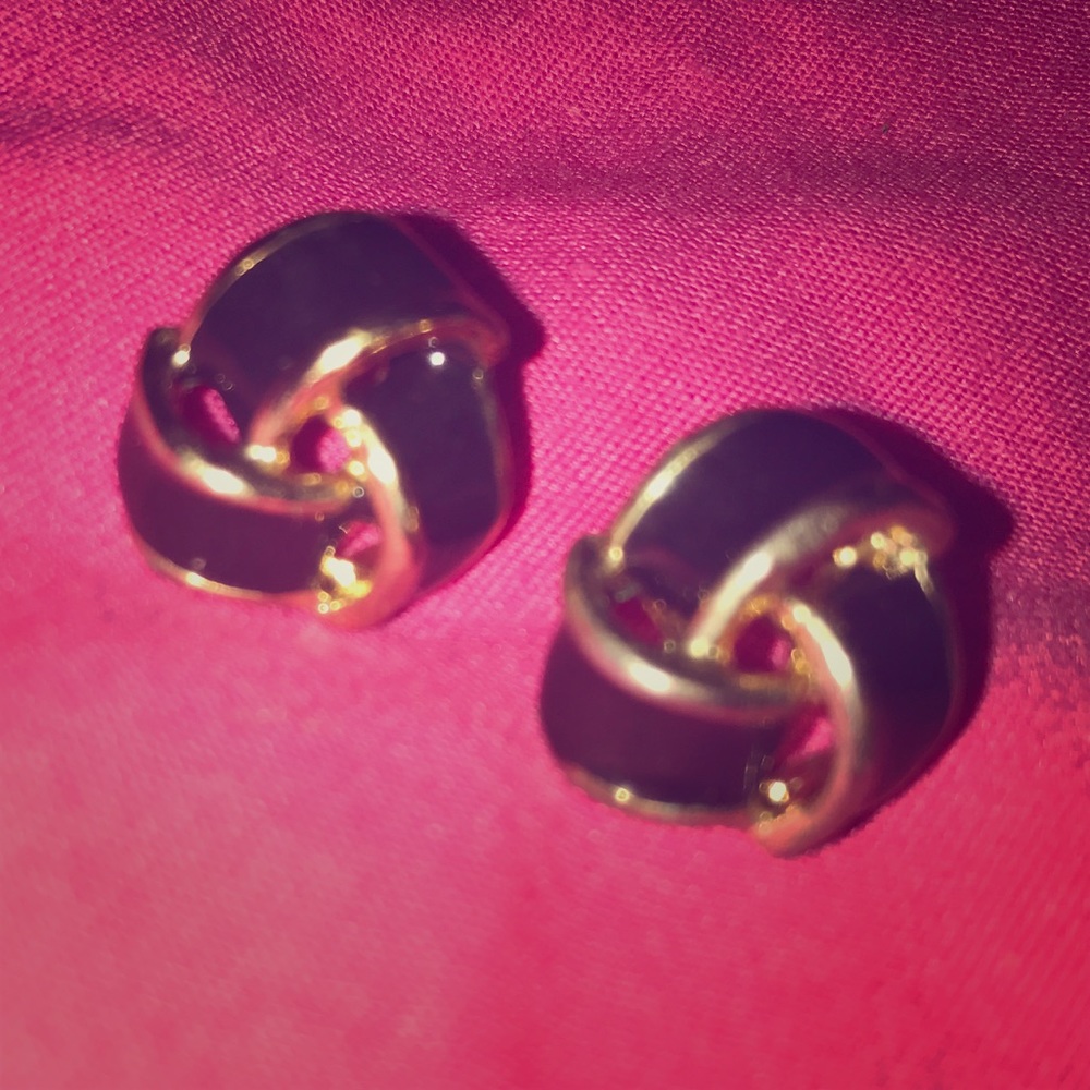 Gold and black earrings