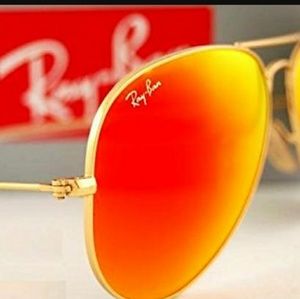 Ray-Ban aviator orange mirror witj gold frame Ray-Ban aviator orange mirror witj gold frame