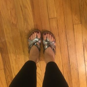 Grey metallic Betulas (by Birkenstock)