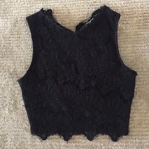 Urban Outfitters Lace Black Crop Top