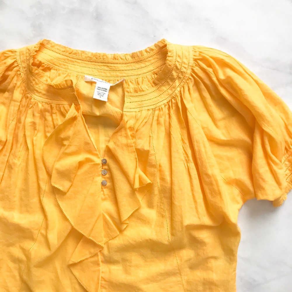 SOLD Diane Von Furstenberg Golden Yellow Top - Picture 2 of 5