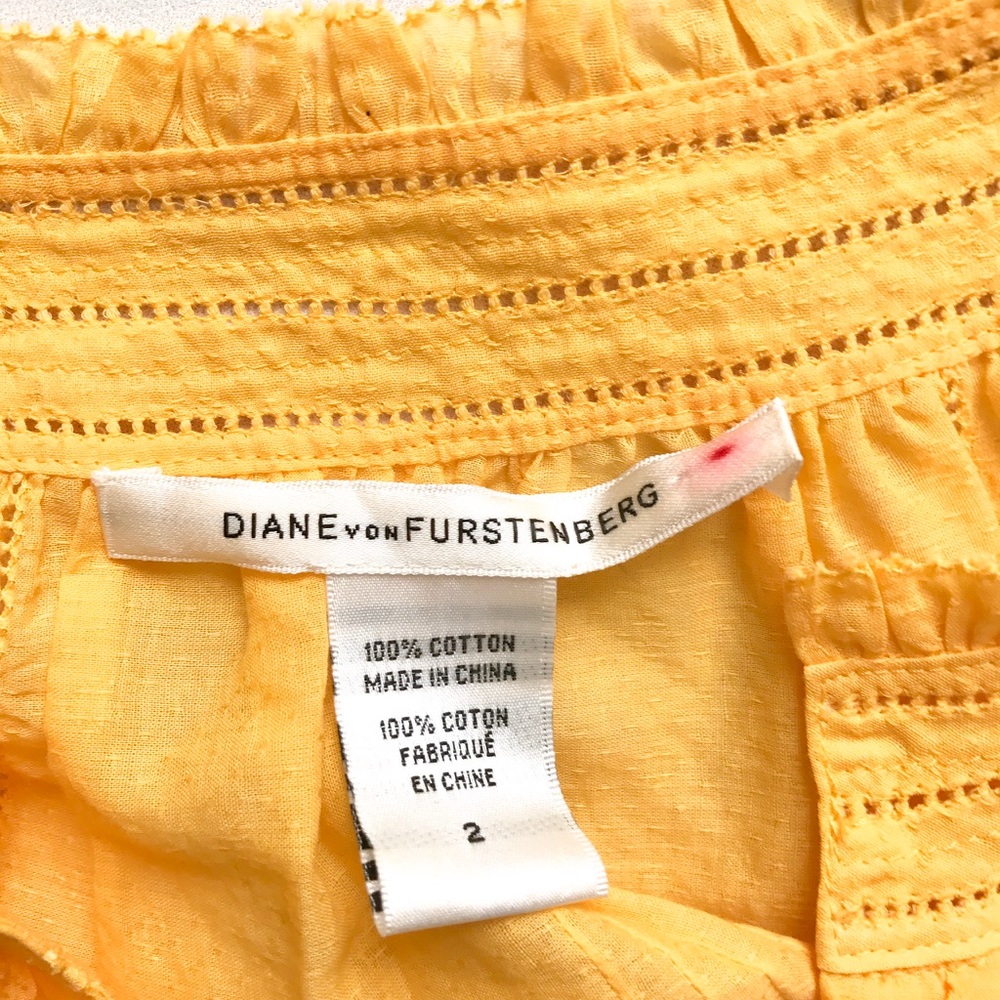SOLD Diane Von Furstenberg Golden Yellow Top - Picture 3 of 5