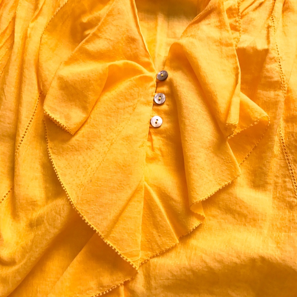 SOLD Diane Von Furstenberg Golden Yellow Top - Picture 4 of 5