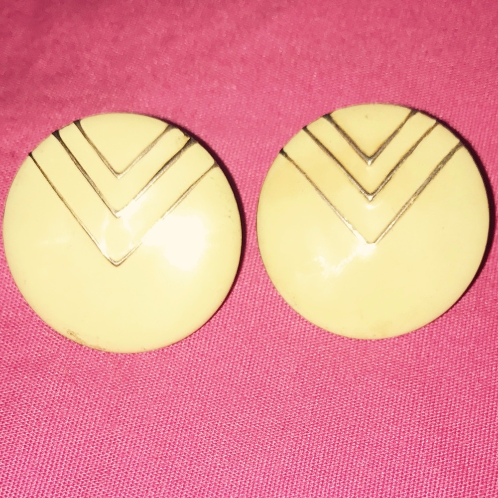 Cream and gold earrings