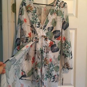 Long sleeve floral maxi romper