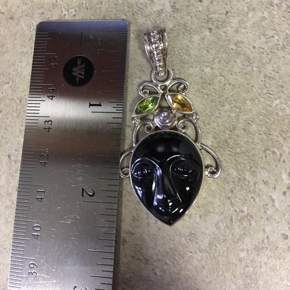 Pendant .925 Onyx, Peridot, Citrine - Picture 4 of 4