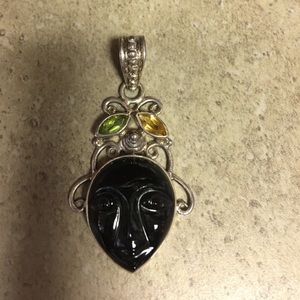 Pendant .925 Onyx, Peridot, Citrine
