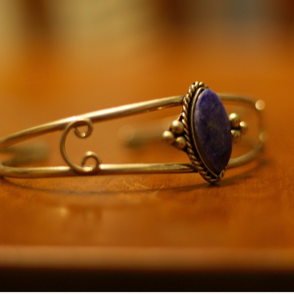 Dumortierite Semi Precious Stone Bangle - Picture 4 of 4
