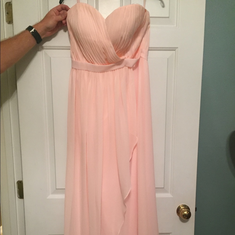 Light Pink Strapless Bridesmaid dress