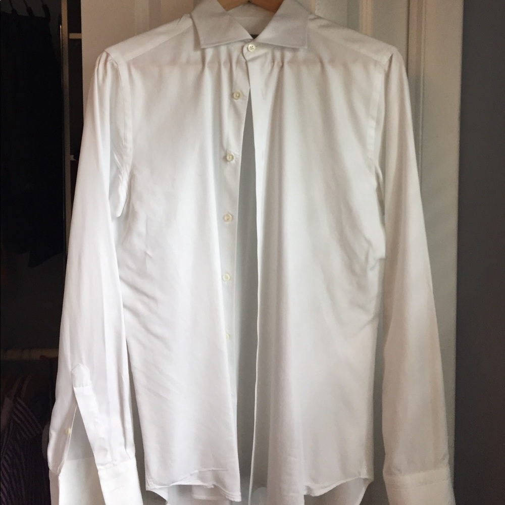 Canali mens french cuff dress shirt