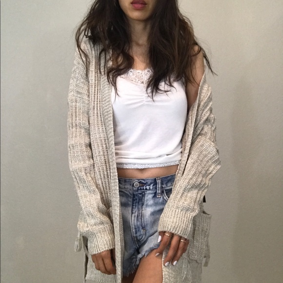 Brand new oatmeal twist baggy sweater cardigan - Picture 2 of 7