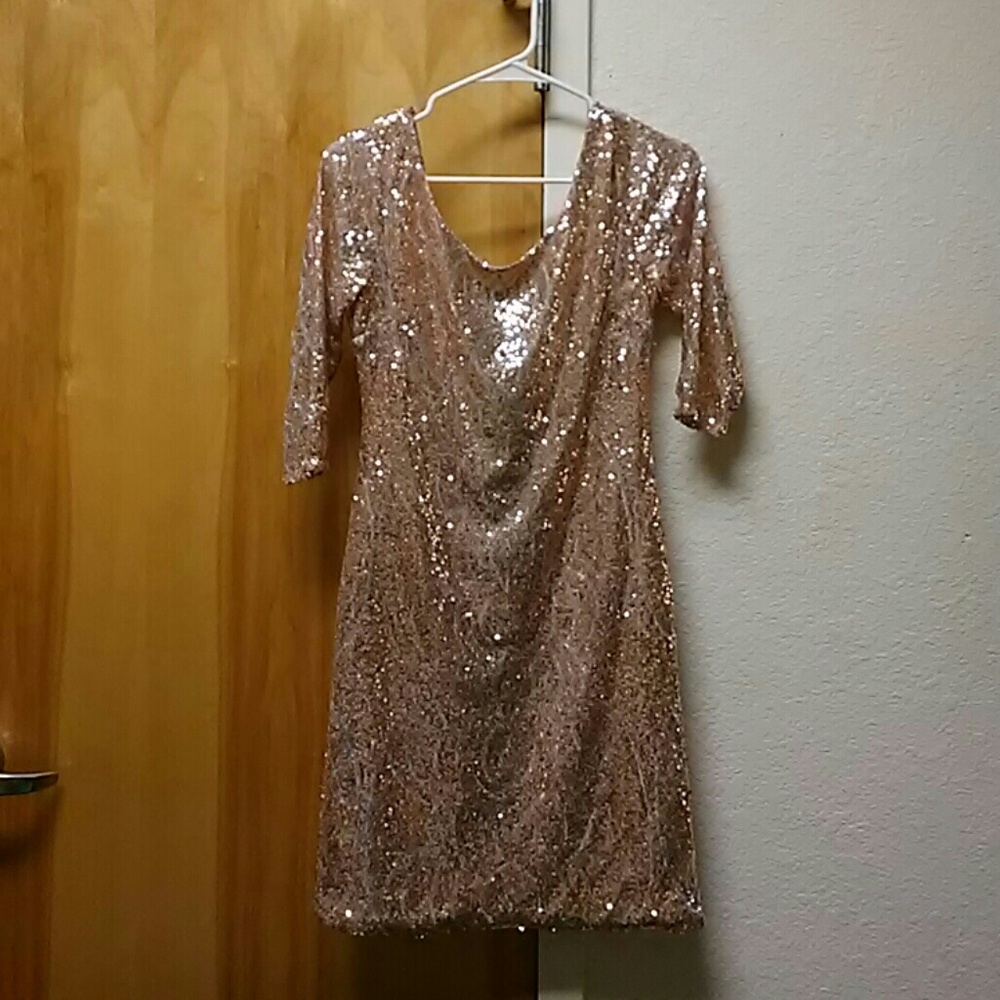 2 FOR $10 Dress size 5 sequin gold halloween