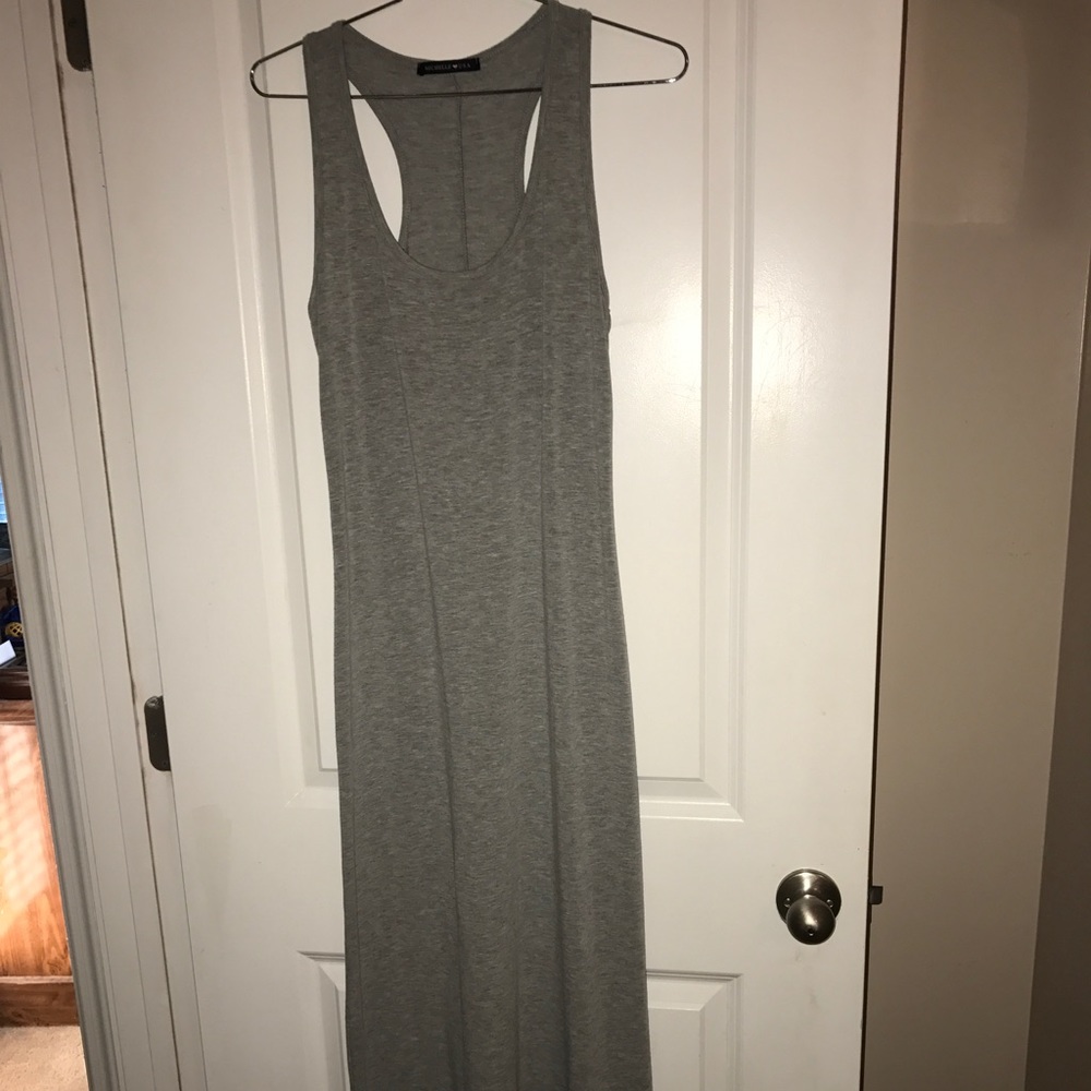 Gray knit maxi