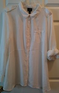 Nicole Miller Egg White Semi Sheer Top Nicole Miller Egg White Semi Sheer Top
