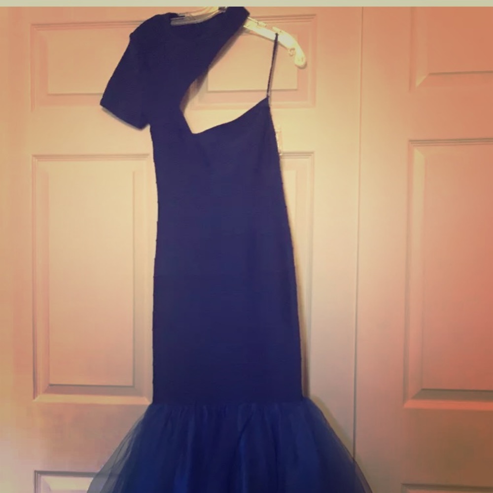 Brand New Shail K Royal Blue Mermaid Prom Dress