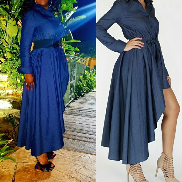 ❣💥5-STARS 🎉Sassy Jean Midi Dress - Picture 4 of 6