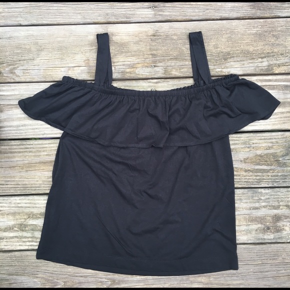 NWT J. Crew Black Off-Shoulders Ruffle Top - Picture 6 of 8