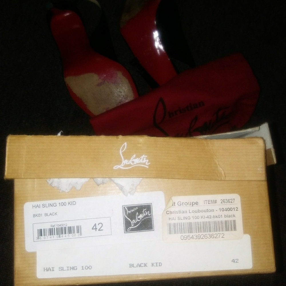 SOLD.....Christian Louis 100 kid blk slingback