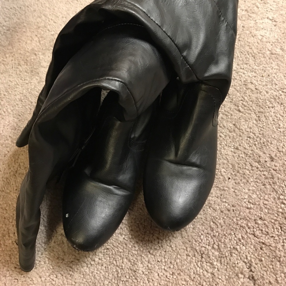 Faux leather boots