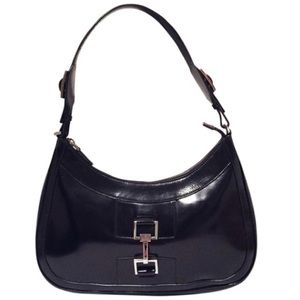 Gucci black patent leather hobo handbag Gucci black patent leather hobo handbag