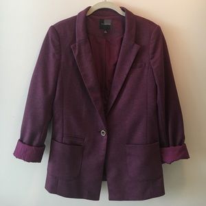 The Limited purple blazer with polka dot lining