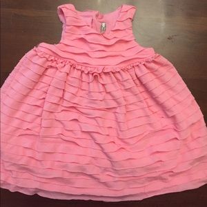 Pink layered ruffle dress