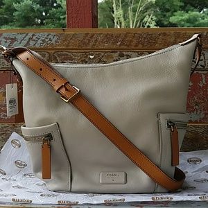 NWT Fossil Emerson Small Hobo in Mineral Gray NWT Fossil Emerson Small Hobo in Mineral Gray