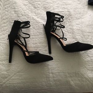 Black heels w/ straps Black heels w/ straps