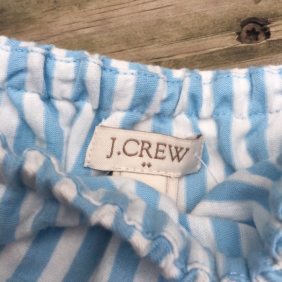 NWT J. Crew Light Blue Striped Off-Shoulders Top - Picture 5 of 8