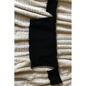 Black Ruffled Off The Shoulder Top Black Ruffled Off The Shoulder Top