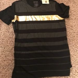 Black & metallic gold shirt, Guess, NWT, Large