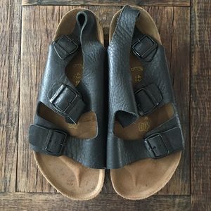 Men's Black Pebbled Leather Birkenstocks