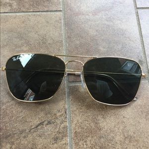 Rayban Caravan Metallic Gold Sunglasses 55-15-140 Rayban Caravan Metallic Gold Sunglasses 55-15-140
