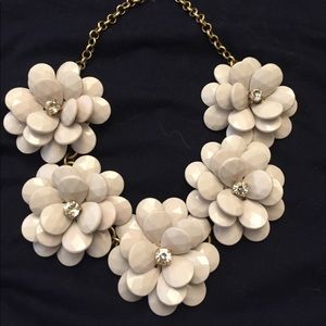 J.Crew Grey flower statement necklace