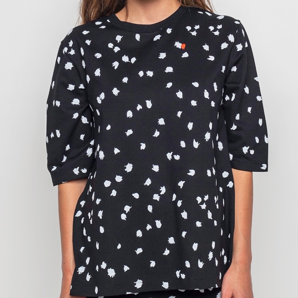 WeSC zipped jersey shirt with red dot detail